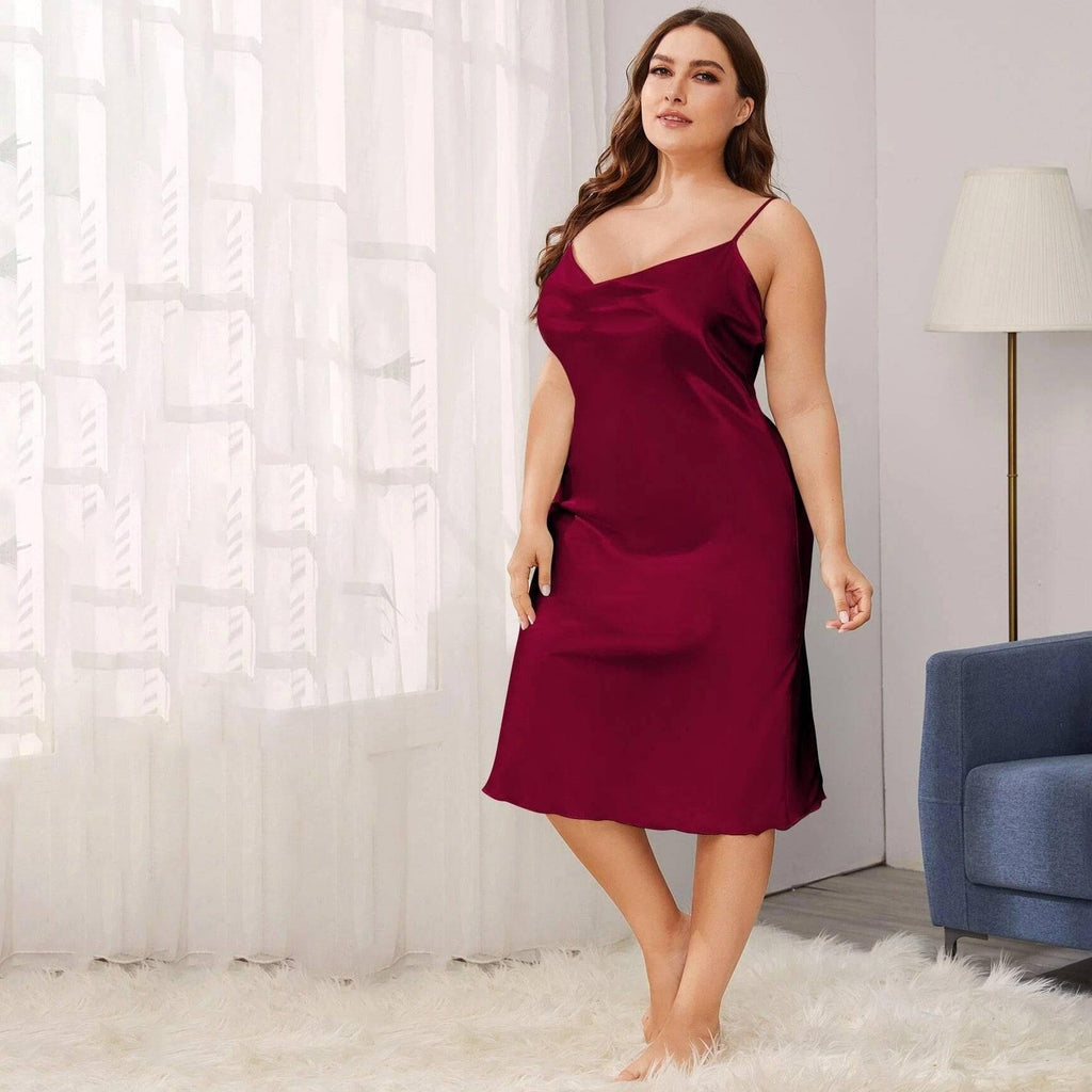 Plus Size Silk Slip Dress ...